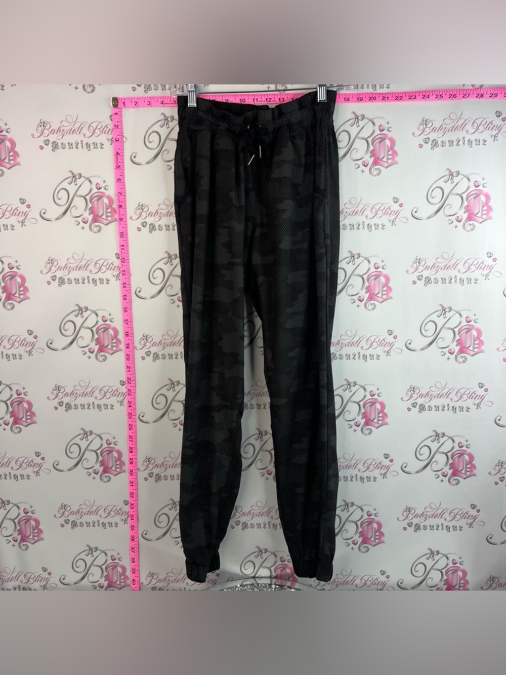 Kyodan joggers camo style tie up waist grey camouflage Black Camo Mesh Joggers